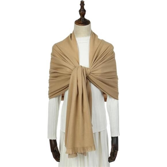 Pashmina Scarf for Women Camel - Picture 4 of 6